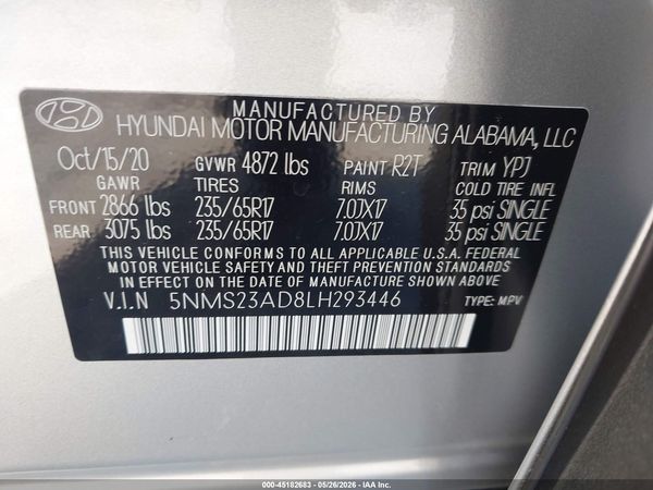 2020 HYUNDAI SANTA FE SE