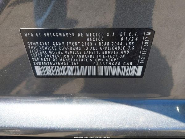 2024 VOLKSWAGEN JETTA 1.5T SE — I9