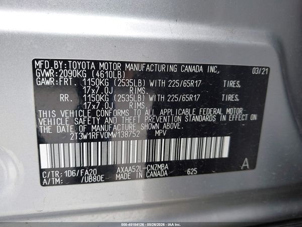 2021 TOYOTA RAV4 XLE