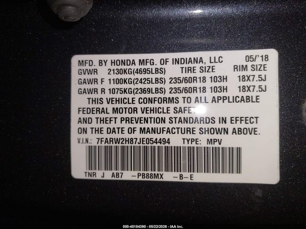 2018 HONDA CR-V EX-L/EX-L NAVI