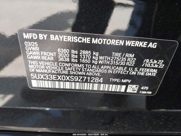 2025 BMW X6 XDRIVE40I