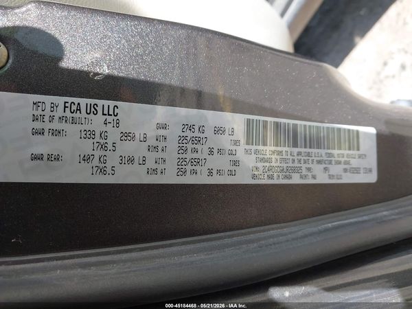 2018 DODGE GRAND CARAVAN SXT