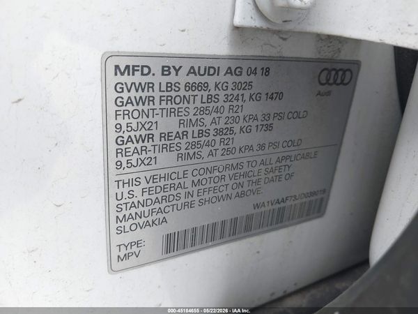 2018 AUDI Q7 3.0T PREMIUM