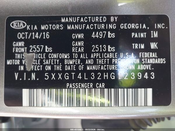 2017 KIA OPTIMA LX