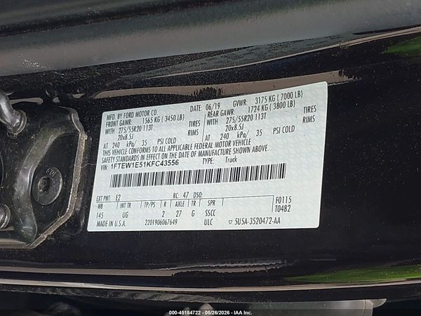 2019 FORD F-150 XLT