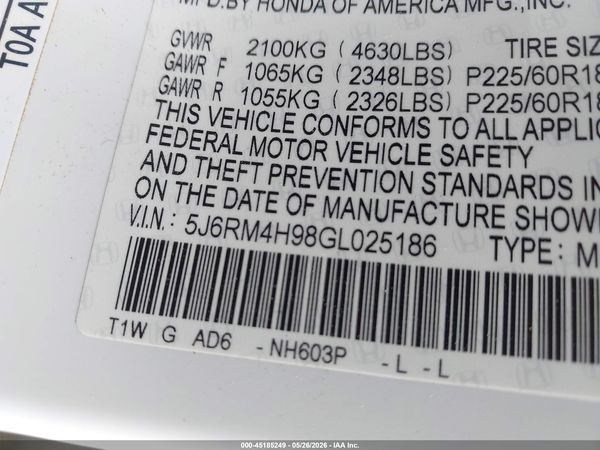2016 HONDA CR-V TOURING