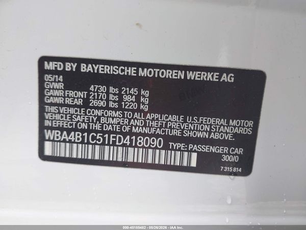 2015 BMW 435I GRAN COUPE
