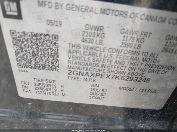 2019 CHEVROLET EQUINOX PREMIER — I9