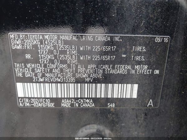 2017 TOYOTA RAV4 XLE