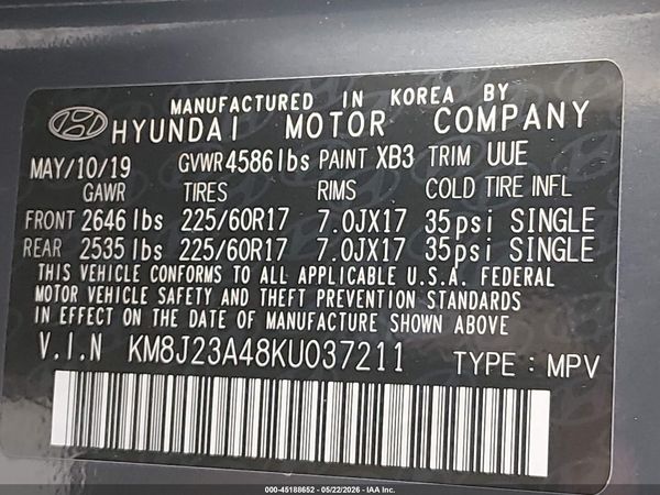 2019 HYUNDAI TUCSON SE — I9