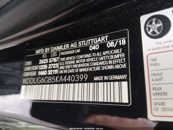 2019 MERCEDES-BENZ S 450 S450