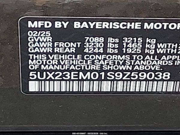 2025 BMW X7 XDRIVE40I