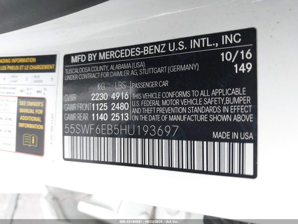 2017 MERCEDES-BENZ AMG C 43 4MATIC