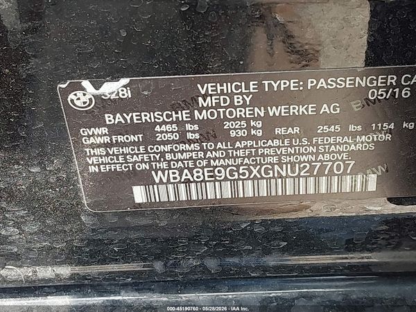 2016 BMW 328I SA