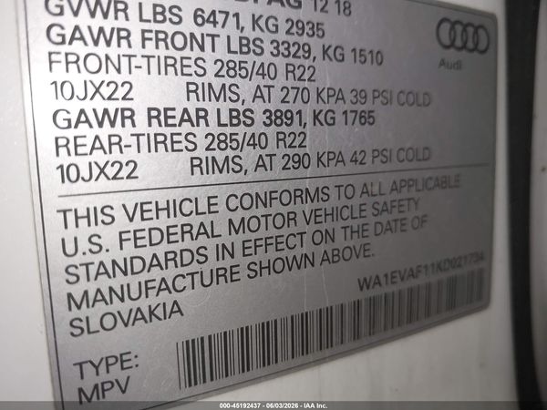 2019 AUDI Q8 55 PREMIUM
