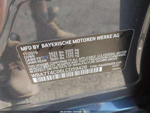 2020 BMW 740I XDRIVE