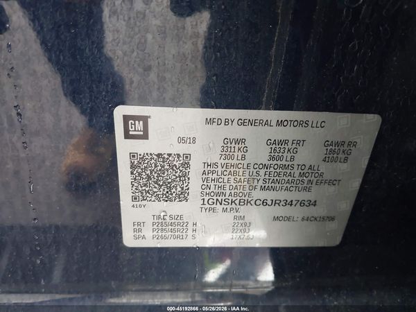 2018 CHEVROLET TAHOE LT — I9