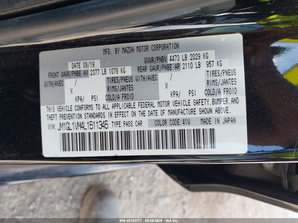 2020 MAZDA MAZDA6 TOURING — I9