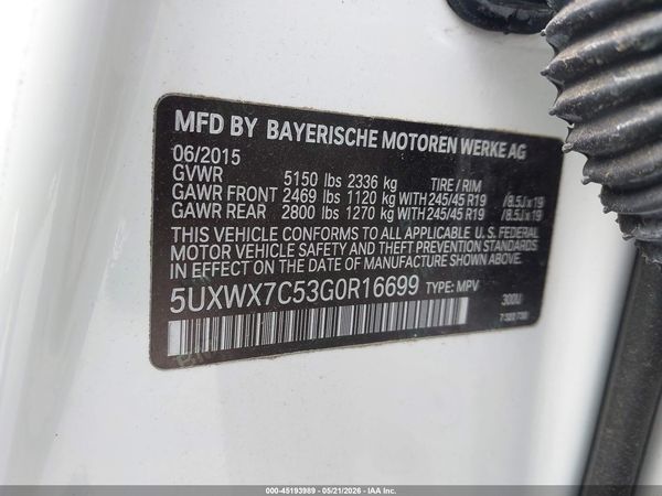 2016 BMW X3 XDRIVE35I