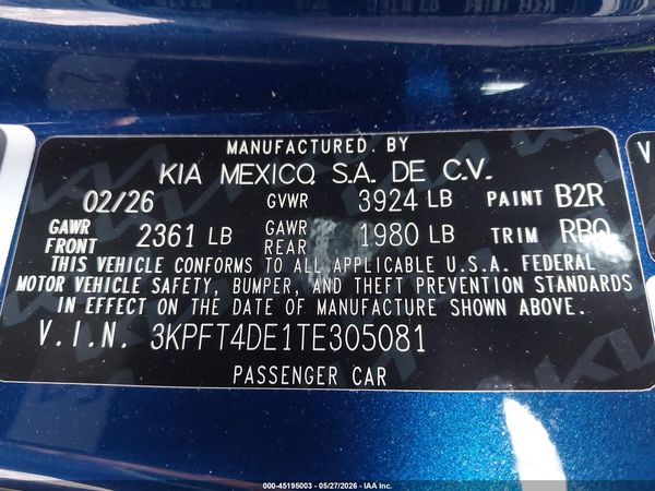 2026 KIA K4 LXS