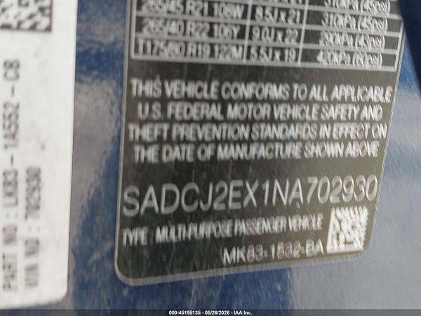 2022 JAGUAR F-PACE S P250 AWD AUTOMATIC