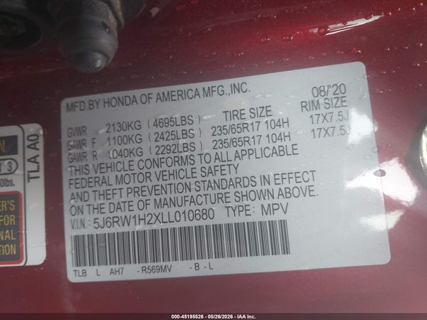2020 HONDA CR-V 2WD LX
