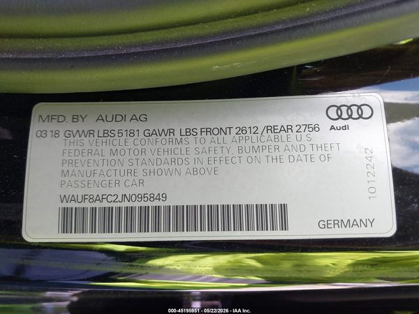 2018 AUDI A6 2.0T PREMIUM/2.0T SPORT