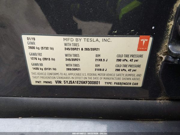 2019 TESLA MODEL S