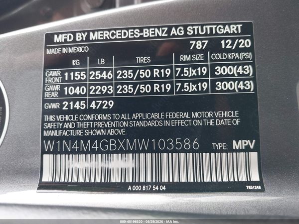 2021 MERCEDES-BENZ GLB 250 GLB250
