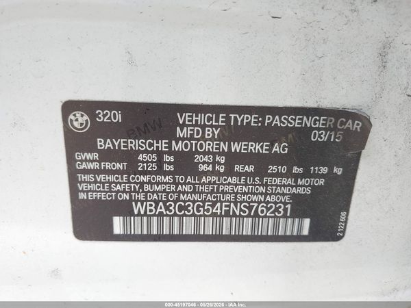 2015 BMW 320I XDRIVE