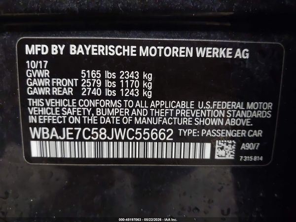 2018 BMW 540I XDRIVE
