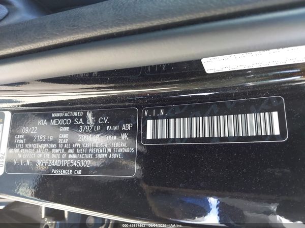 2023 KIA FORTE LXS
