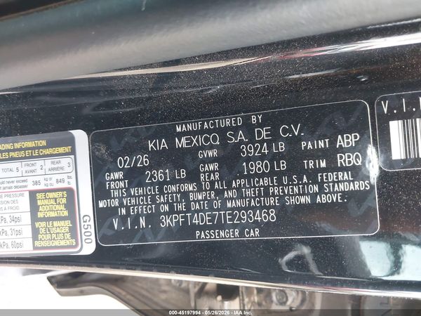 2026 KIA K4 LXS