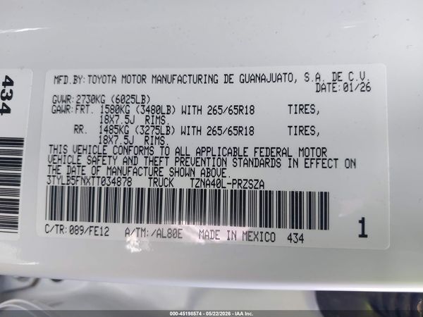 2026 TOYOTA TACOMA TRD SPORT