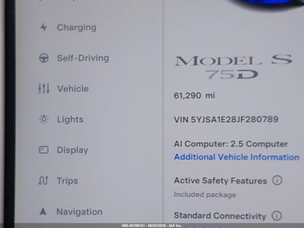 2018 TESLA MODEL S 100D/75D/P100D