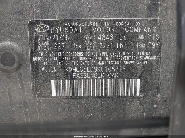 2019 HYUNDAI IONIQ PLUG-IN HYBRID