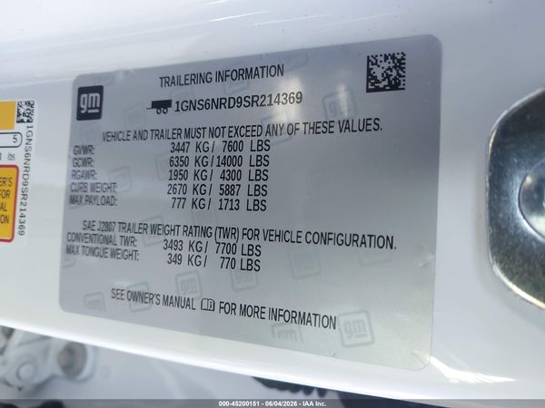 2025 CHEVROLET TAHOE 4WD LT — I9