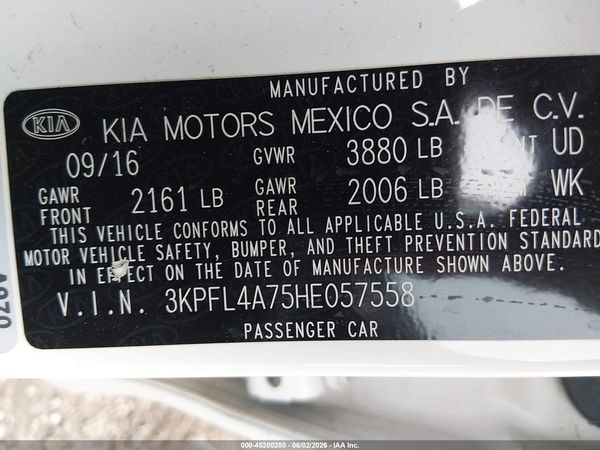 2017 KIA FORTE S