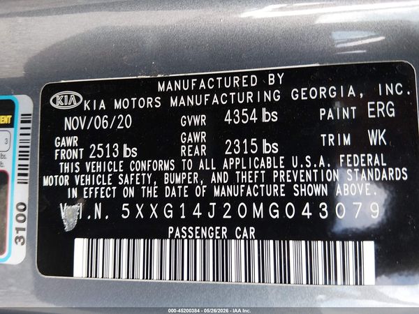 2021 KIA K5 LXS