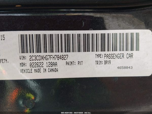 2015 DODGE CHARGER SXT