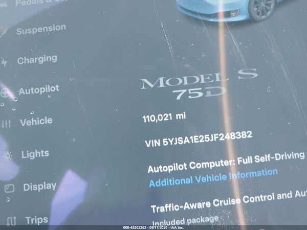 2018 TESLA MODEL S 100D/75D/P100D