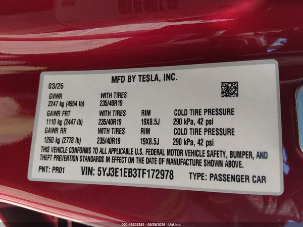 2026 TESLA MODEL 3 PREMIUM ALL-WHEEL DRIVE