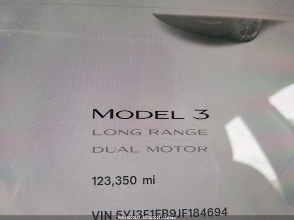 2018 TESLA MODEL 3 LONG RANGE/PERFORMANCE