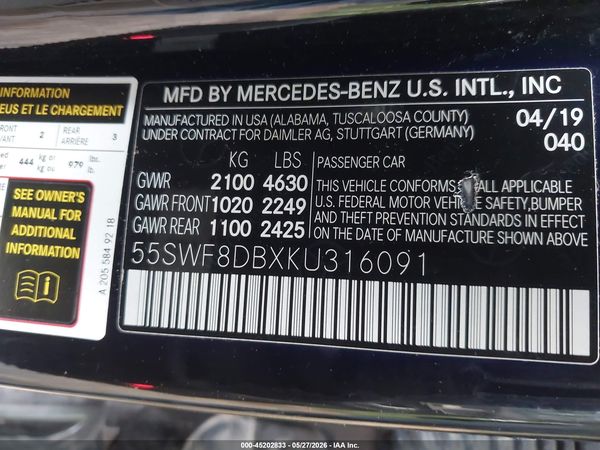 2019 MERCEDES-BENZ C 300 C300