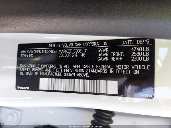2016 VOLVO V60 T5 DRIVE-E PREMIER