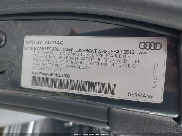 2017 AUDI A4 2.0T PREMIUM
