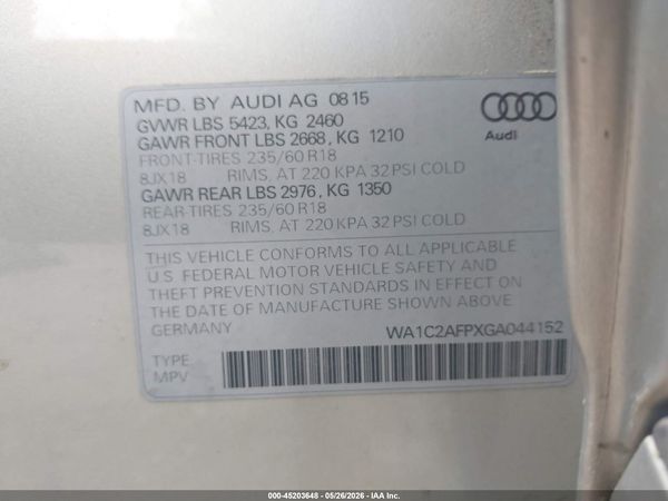 2016 AUDI Q5 2.0T PREMIUM