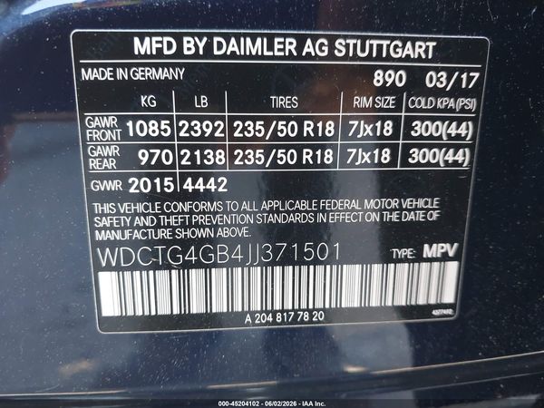 2018 MERCEDES-BENZ GLA 250 4MATIC