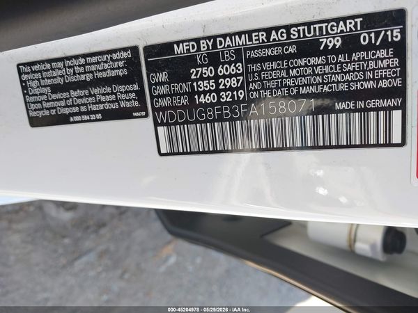 2015 MERCEDES-BENZ S 550 4MATIC