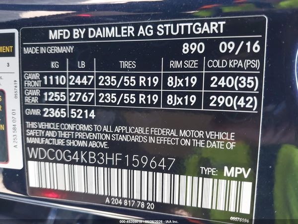 2017 MERCEDES-BENZ GLC 300 4MATIC